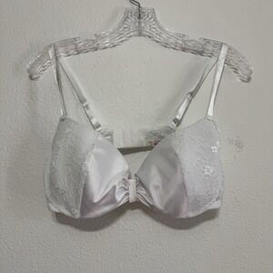 AdoreMe‎ White Large Satin Bow Front with Lace Sides Womens Size 38C